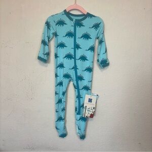 Kickee Pants Bamboo Blue Dinosaur Print Kids One Piece